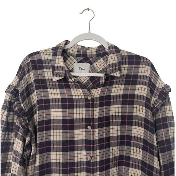 Rails Willow Ruffle Sleeve Flannel Button-Up Shirt - Picture 5 of 8